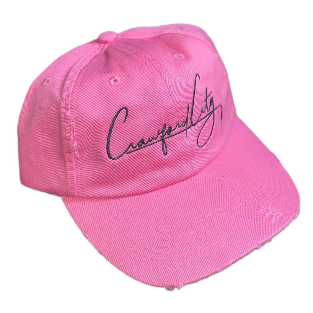 Pink Distressed Hat